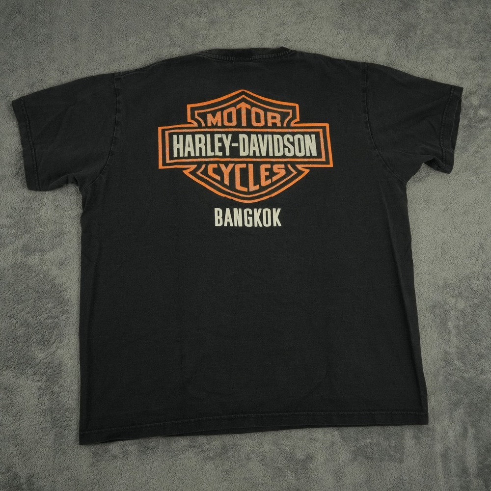 Harley-Davidson Bangkok T-Shirt Mens Large Black Graphic Short Sleeve Motorcycle